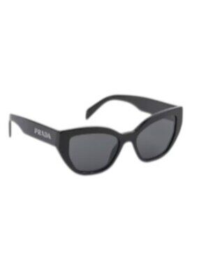 NEW PRADA SPRA09 Cat-Eye Sunglasses Black Acetate 55-16
